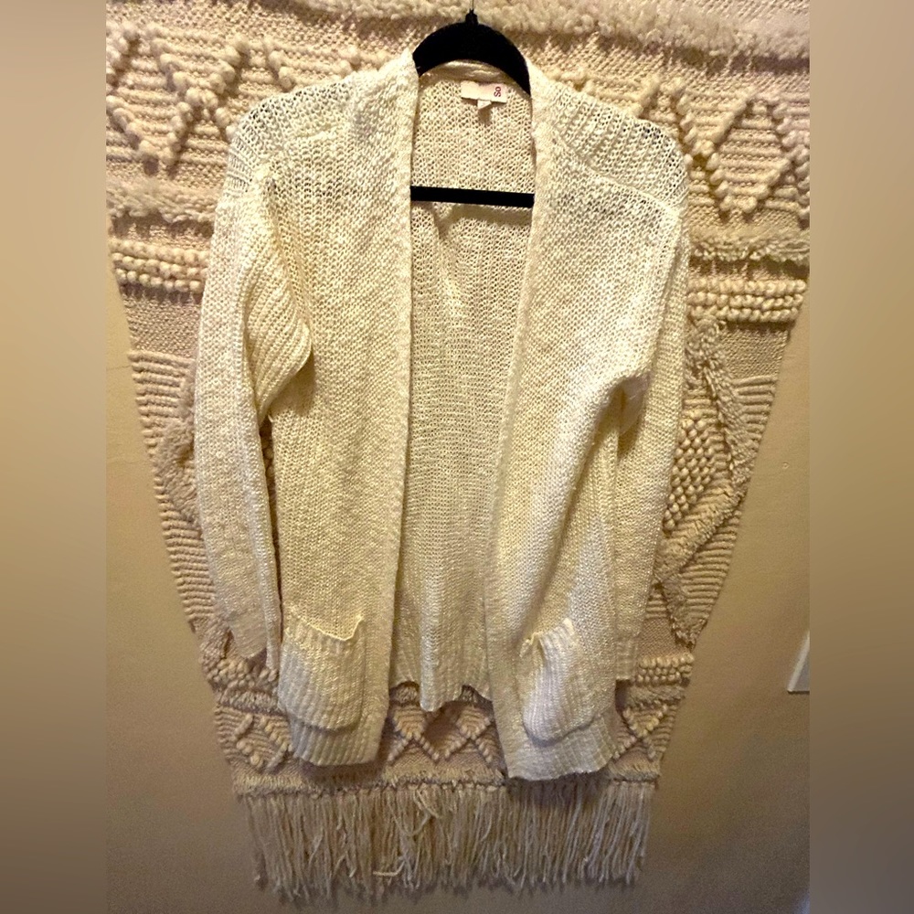 Womens white open sweater